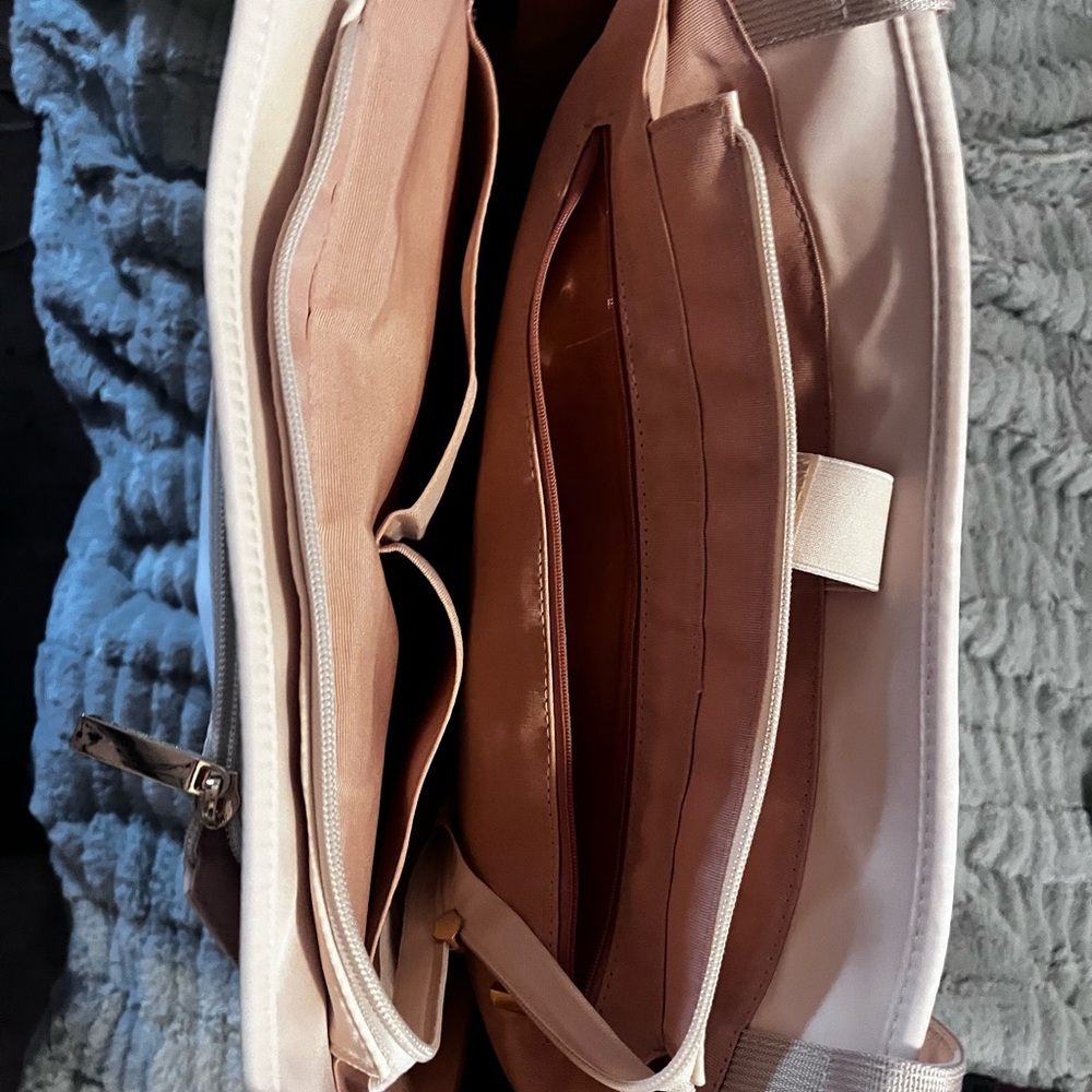 Elegant Cream and Pink Handbag